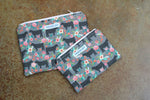 Grey Floral Fabric Bag With Angus/ Exotic